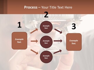 A Man Holding Up A Piece Of Metal In Front Of His Face PowerPoint Template