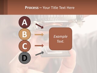 A Man Holding Up A Piece Of Metal In Front Of His Face PowerPoint Template