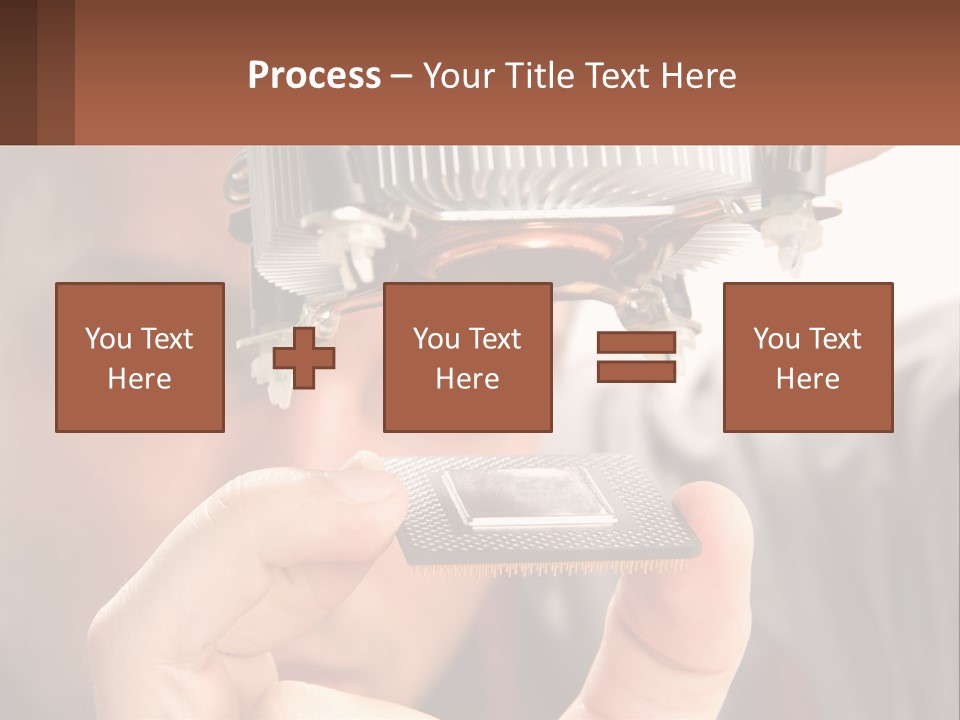 A Man Holding Up A Piece Of Metal In Front Of His Face PowerPoint Template