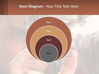 A Man Holding Up A Piece Of Metal In Front Of His Face PowerPoint Template