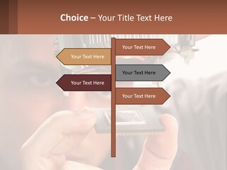 A Man Holding Up A Piece Of Metal In Front Of His Face PowerPoint Template