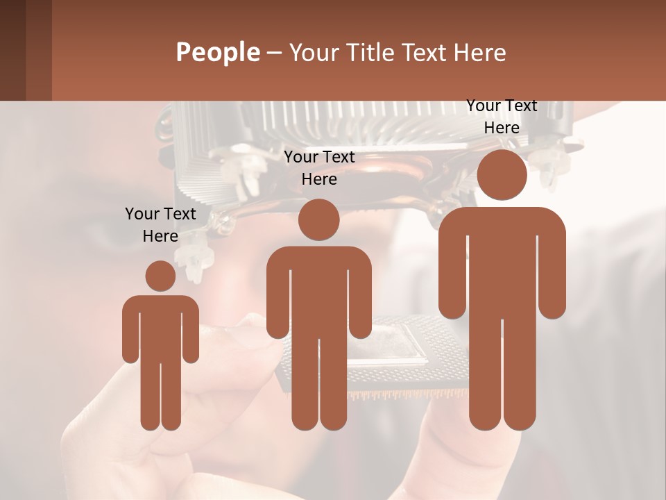 A Man Holding Up A Piece Of Metal In Front Of His Face PowerPoint Template