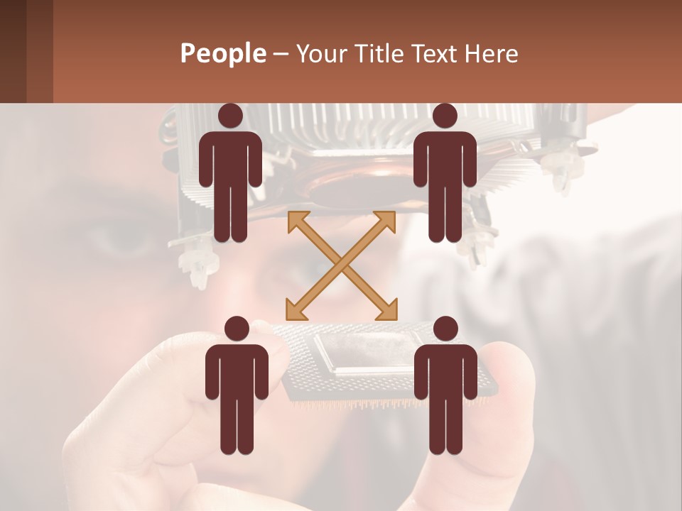 A Man Holding Up A Piece Of Metal In Front Of His Face PowerPoint Template