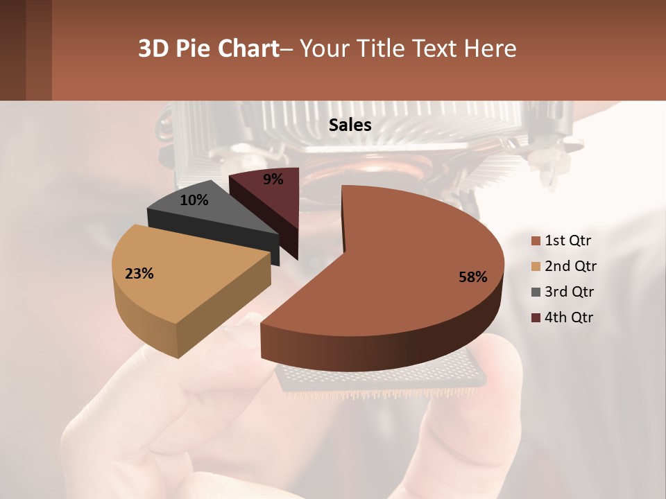 A Man Holding Up A Piece Of Metal In Front Of His Face PowerPoint Template