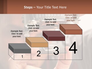 A Man Holding Up A Piece Of Metal In Front Of His Face PowerPoint Template