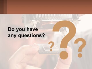 A Man Holding Up A Piece Of Metal In Front Of His Face PowerPoint Template