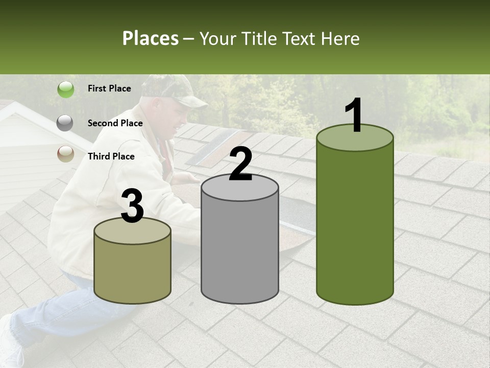 A Man Laying On The Roof Of A House PowerPoint Template