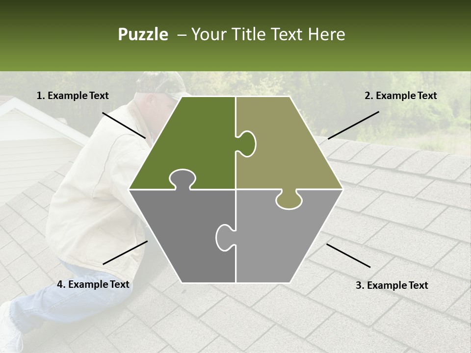 A Man Laying On The Roof Of A House PowerPoint Template