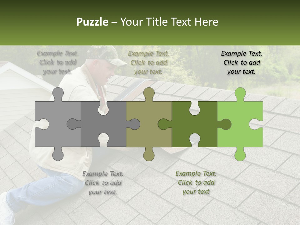 A Man Laying On The Roof Of A House PowerPoint Template