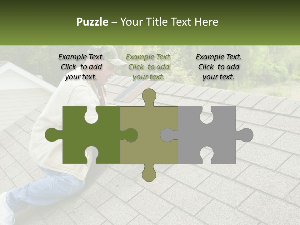 A Man Laying On The Roof Of A House PowerPoint Template