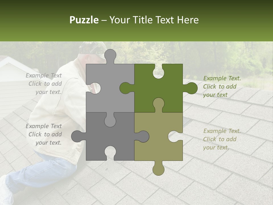 A Man Laying On The Roof Of A House PowerPoint Template