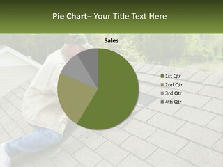 A Man Laying On The Roof Of A House PowerPoint Template