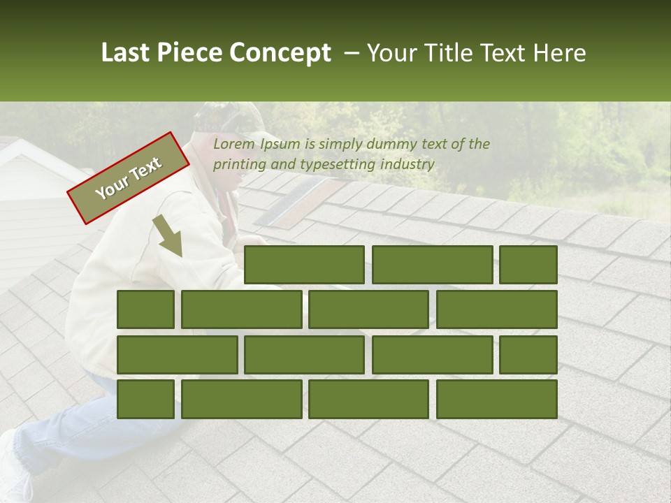 A Man Laying On The Roof Of A House PowerPoint Template
