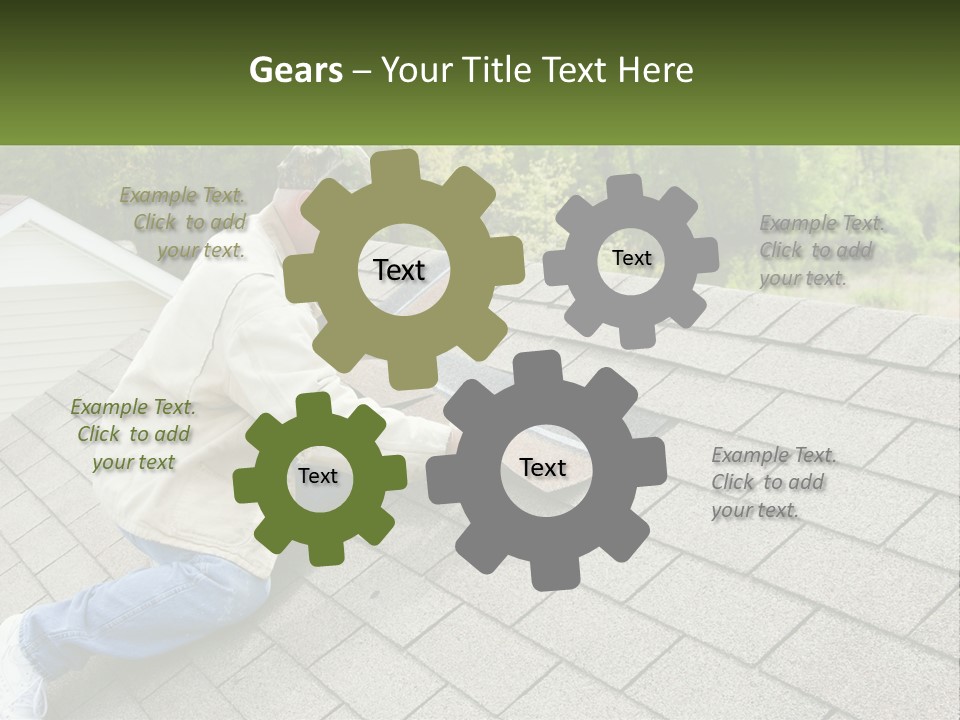 A Man Laying On The Roof Of A House PowerPoint Template