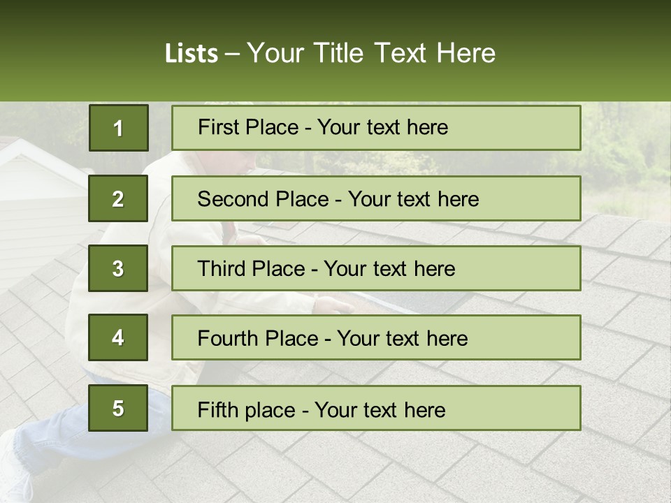 A Man Laying On The Roof Of A House PowerPoint Template