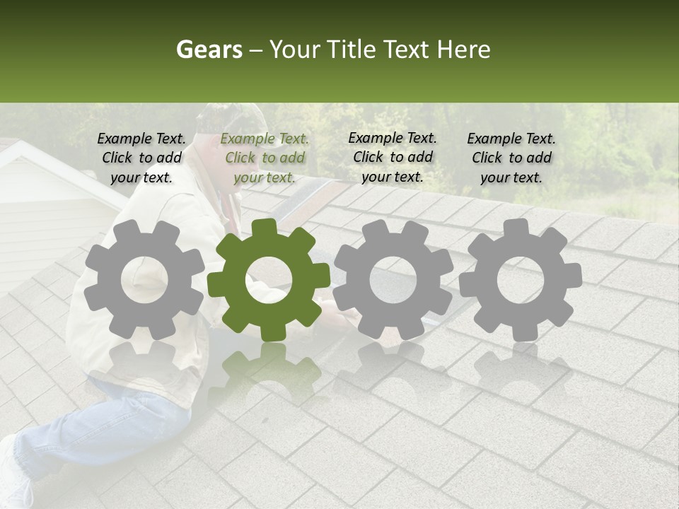 A Man Laying On The Roof Of A House PowerPoint Template