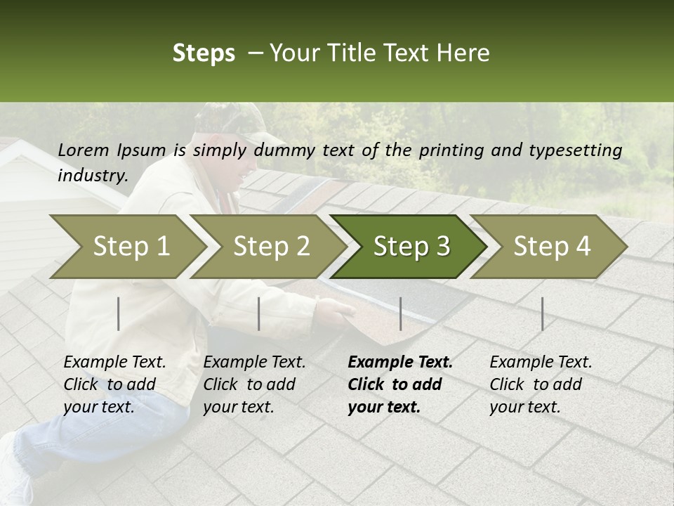 A Man Laying On The Roof Of A House PowerPoint Template