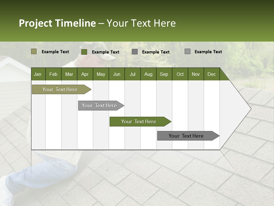 A Man Laying On The Roof Of A House PowerPoint Template