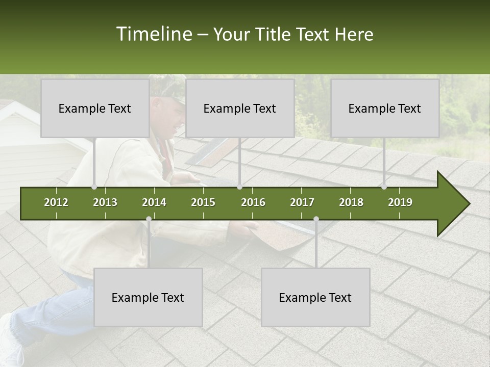 A Man Laying On The Roof Of A House PowerPoint Template