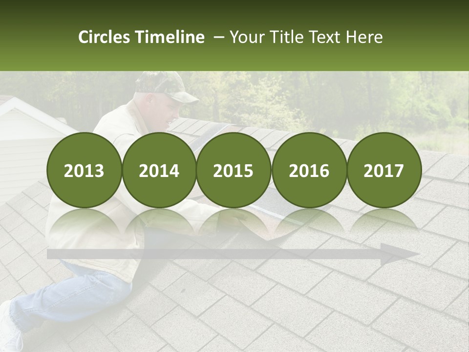 A Man Laying On The Roof Of A House PowerPoint Template