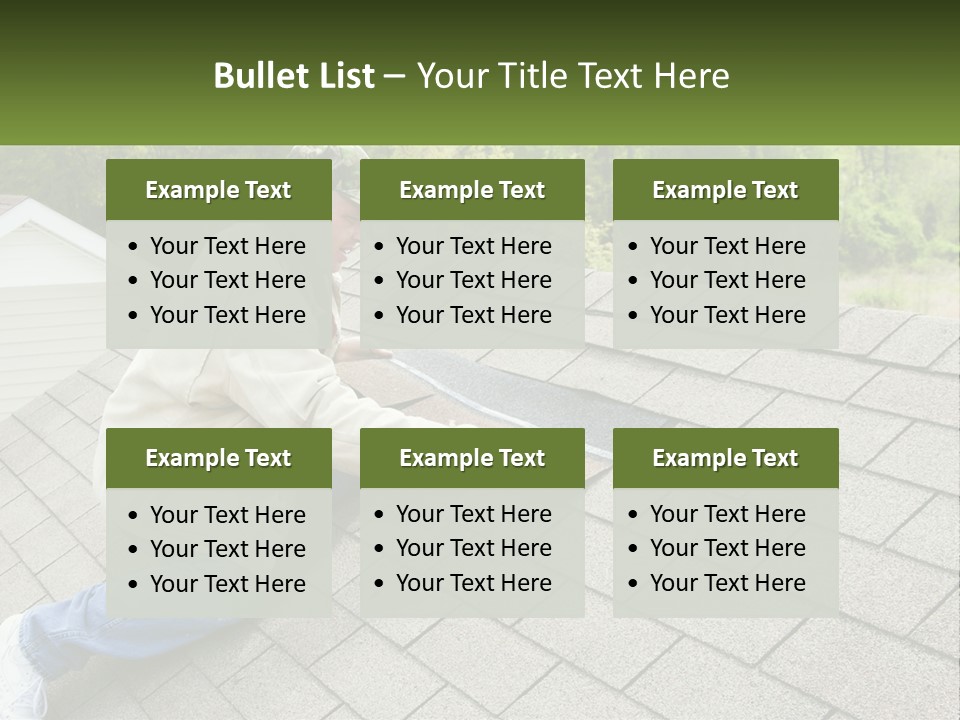 A Man Laying On The Roof Of A House PowerPoint Template