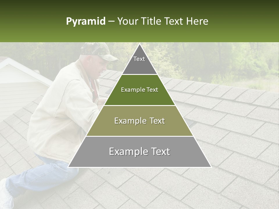 A Man Laying On The Roof Of A House PowerPoint Template