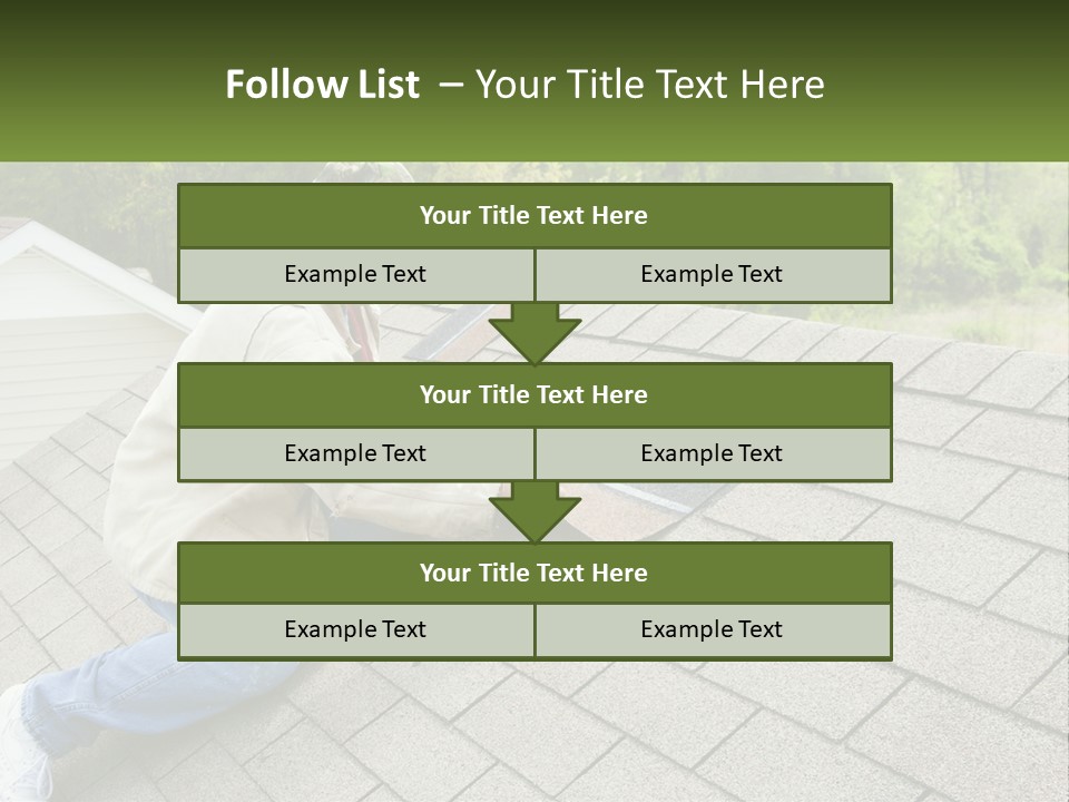 A Man Laying On The Roof Of A House PowerPoint Template