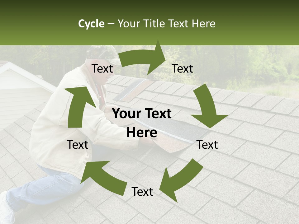 A Man Laying On The Roof Of A House PowerPoint Template