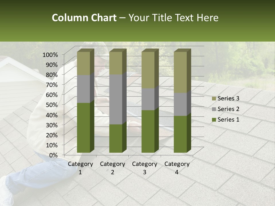 A Man Laying On The Roof Of A House PowerPoint Template