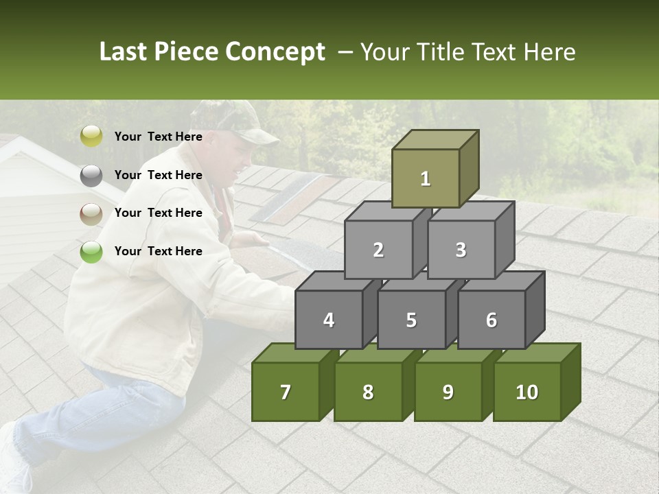 A Man Laying On The Roof Of A House PowerPoint Template