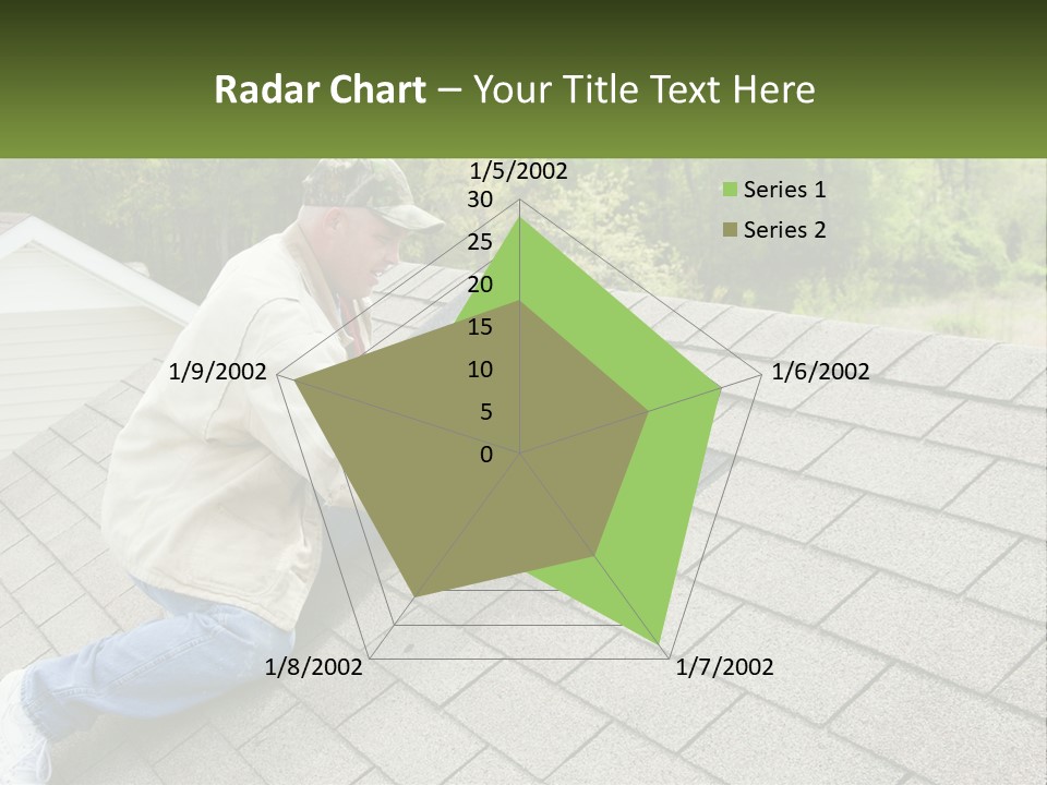 A Man Laying On The Roof Of A House PowerPoint Template