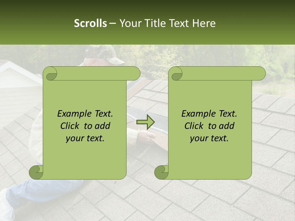 A Man Laying On The Roof Of A House PowerPoint Template