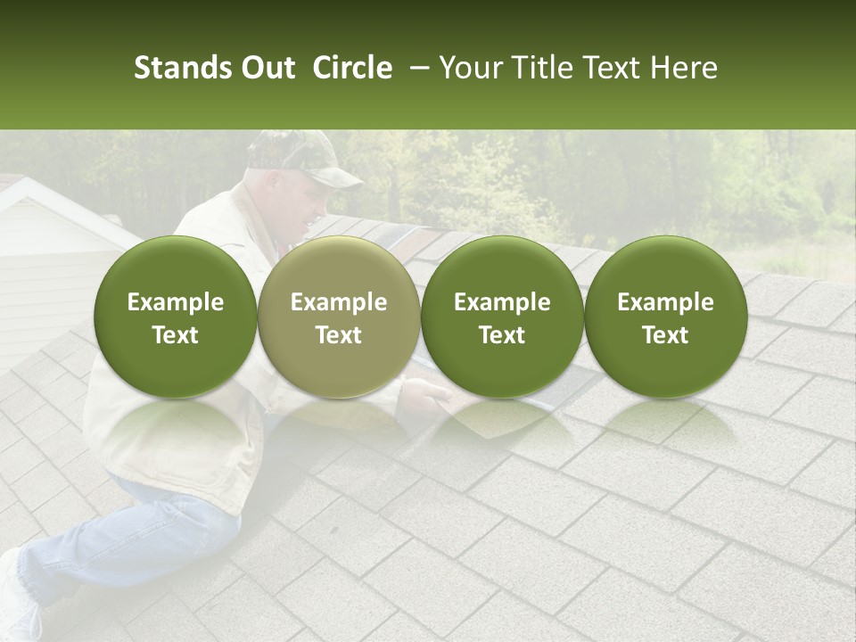 A Man Laying On The Roof Of A House PowerPoint Template