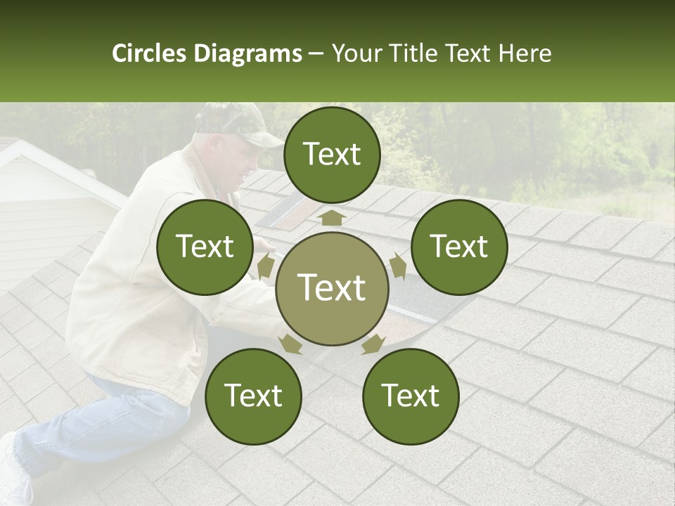 A Man Laying On The Roof Of A House PowerPoint Template