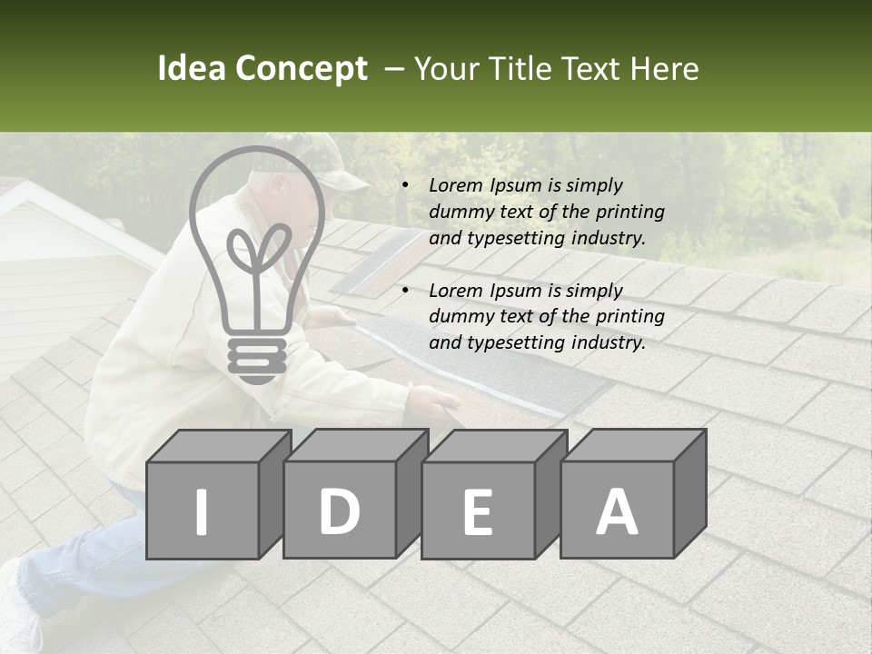 A Man Laying On The Roof Of A House PowerPoint Template