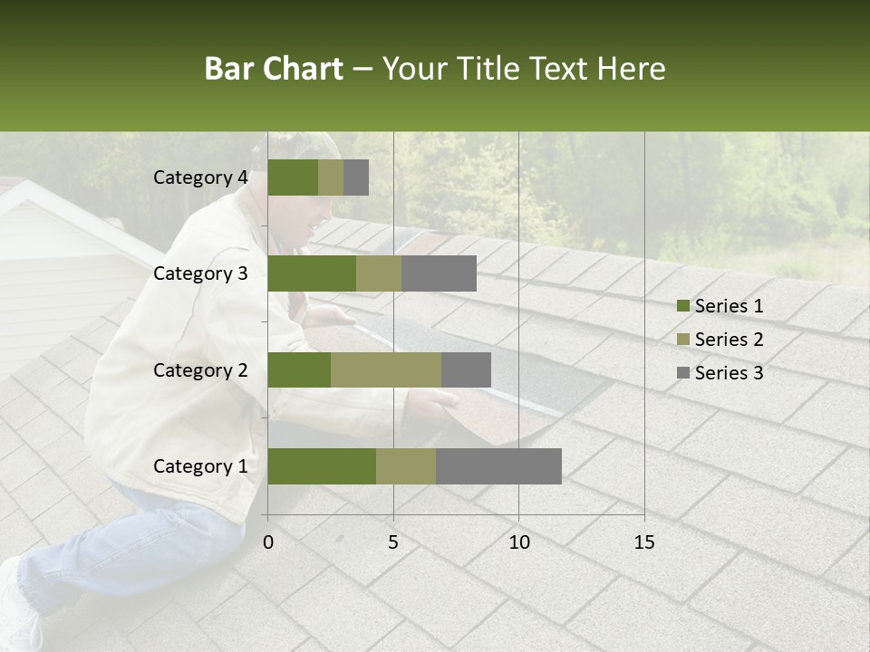 A Man Laying On The Roof Of A House PowerPoint Template