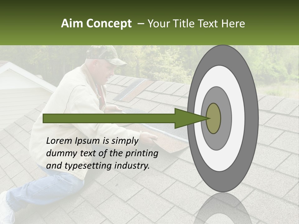 A Man Laying On The Roof Of A House PowerPoint Template