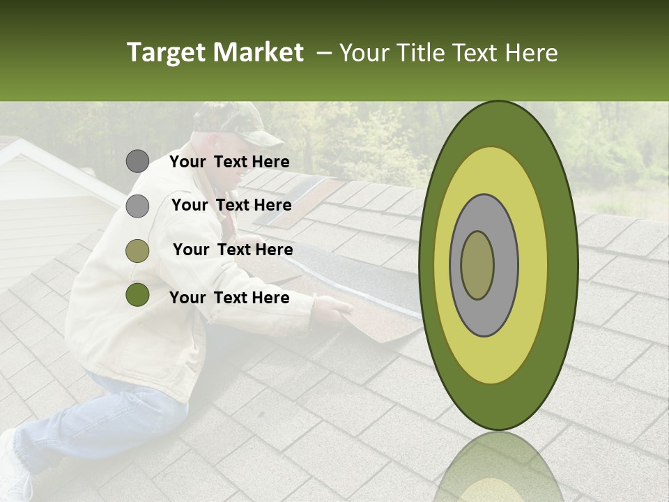 A Man Laying On The Roof Of A House PowerPoint Template