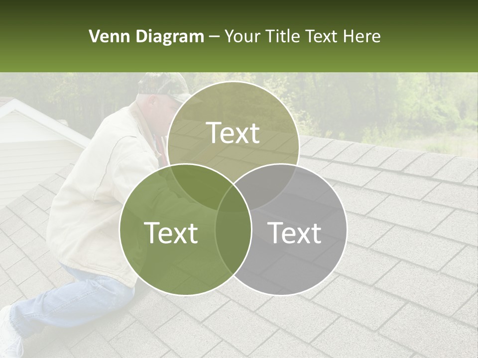 A Man Laying On The Roof Of A House PowerPoint Template