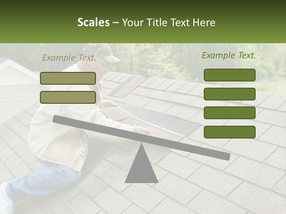 A Man Laying On The Roof Of A House PowerPoint Template
