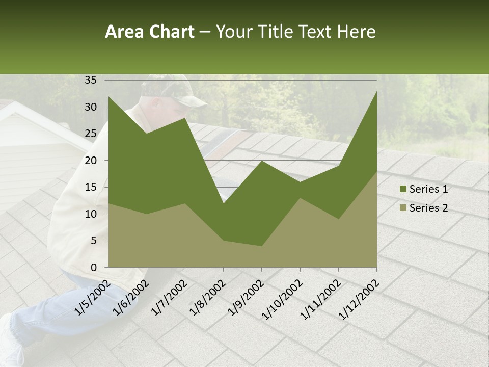 A Man Laying On The Roof Of A House PowerPoint Template