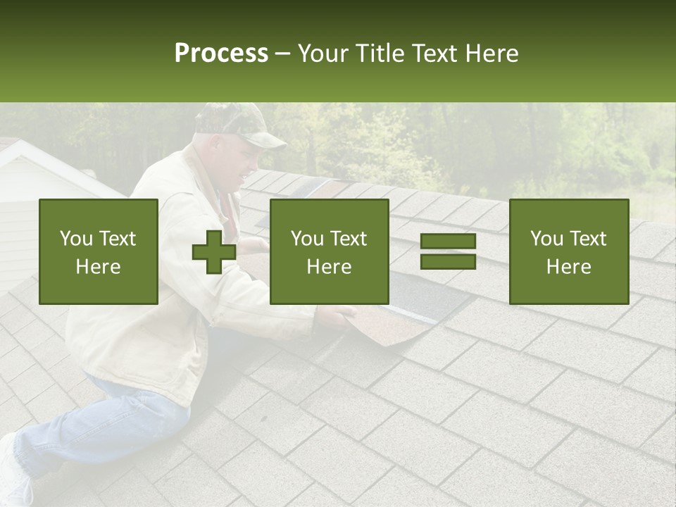 A Man Laying On The Roof Of A House PowerPoint Template