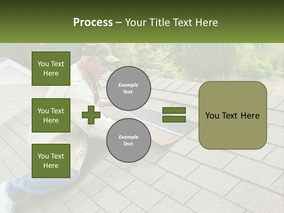 A Man Laying On The Roof Of A House PowerPoint Template