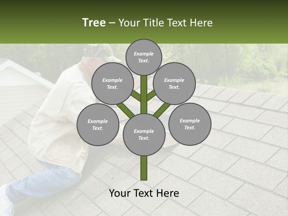 A Man Laying On The Roof Of A House PowerPoint Template