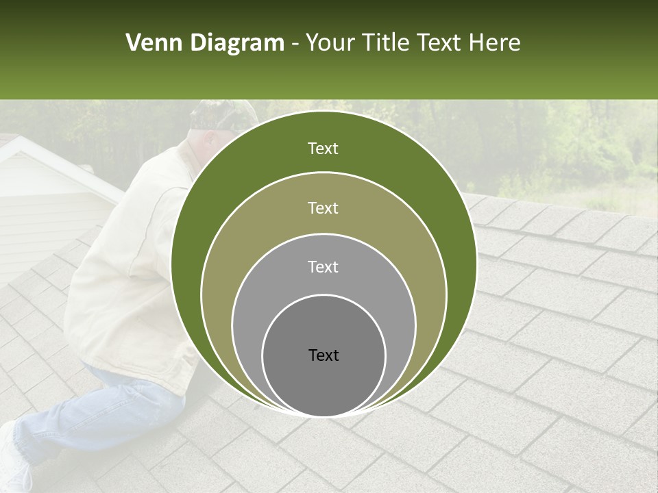 A Man Laying On The Roof Of A House PowerPoint Template