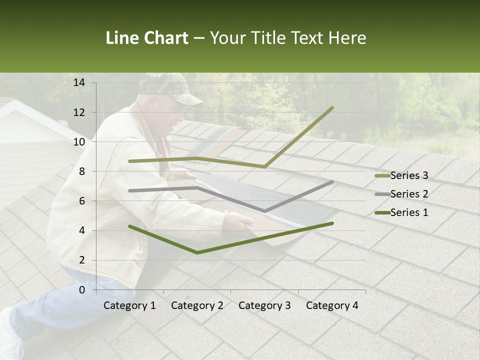 A Man Laying On The Roof Of A House PowerPoint Template