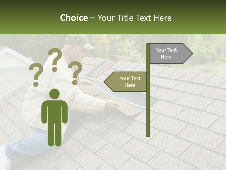 A Man Laying On The Roof Of A House PowerPoint Template