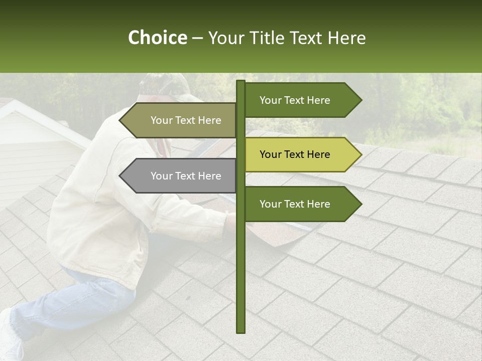 A Man Laying On The Roof Of A House PowerPoint Template