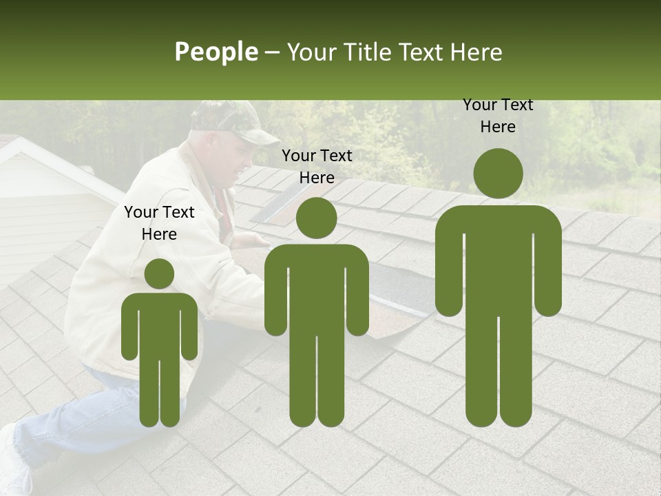 A Man Laying On The Roof Of A House PowerPoint Template