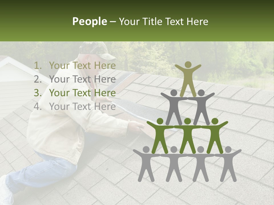 A Man Laying On The Roof Of A House PowerPoint Template